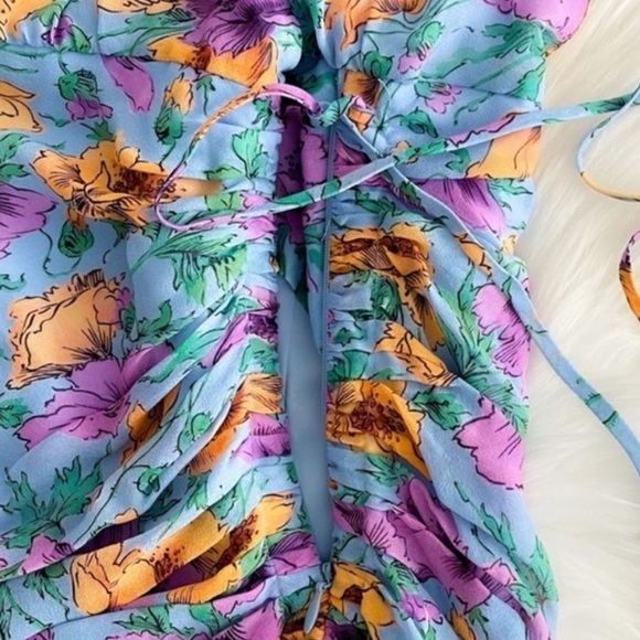 VERONICA BEARD SEAN FLORAL-PRINT DRESS 100% silk Dress 4 - Picture 8 of 13